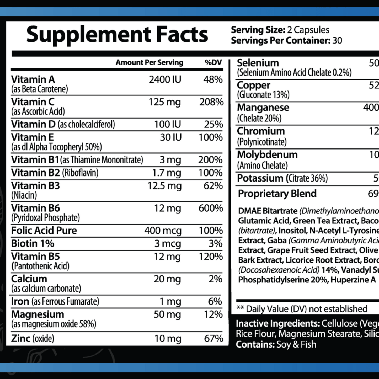 The Focus formula is specifically designed to reduce brain fog and help you focus on your day, not your cravings. Including calcium, magnesium, zinc, selenium and iron. The often overlooked components that account for healthy brain function and mental clarity.